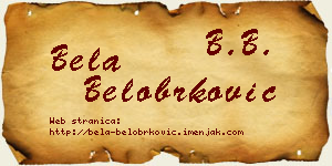 Bela Belobrković vizit kartica